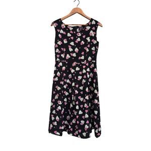 Medusa Heart Print Mini Dress Black Size M